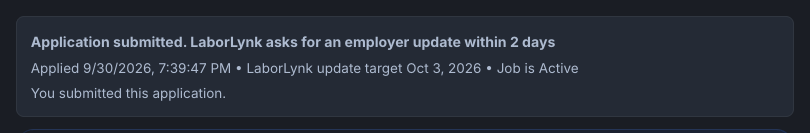 The response target on an application.