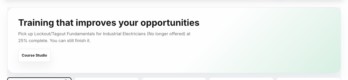 The Learn page header with the Course Studio button.